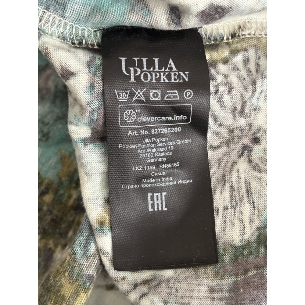 Ulla Popken 20 22 Plus Size Floral Green Blue Boho Cotton Pockets - Picture 5 of 9